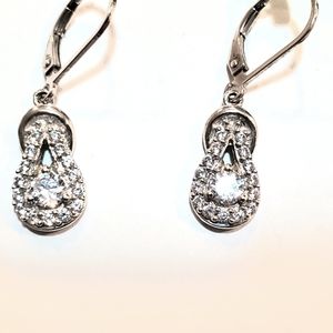 Sterling Silver Cubic Zirconia Knot Earrings